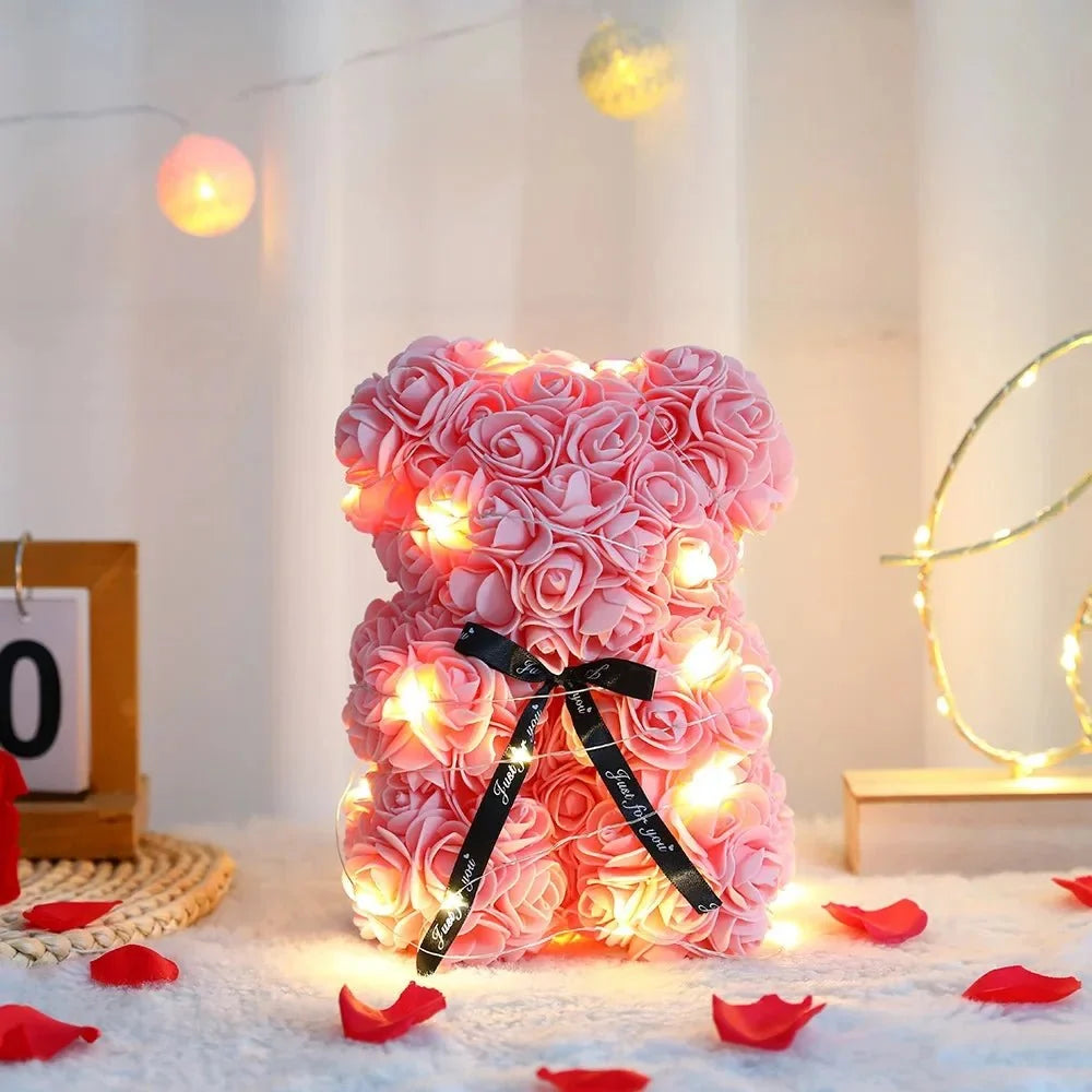 Rose Teddy Bear Gift Set with Lights, Artificial Eternal Rose Bear, Gifts for Her, Mothers Day Gift, Valentines – image 11