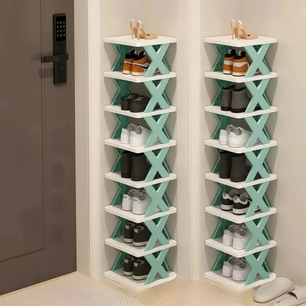 Tall Shoe Rack with 6 to 9 Tiers, Stackable Plastic Shoe Shelves – image 5