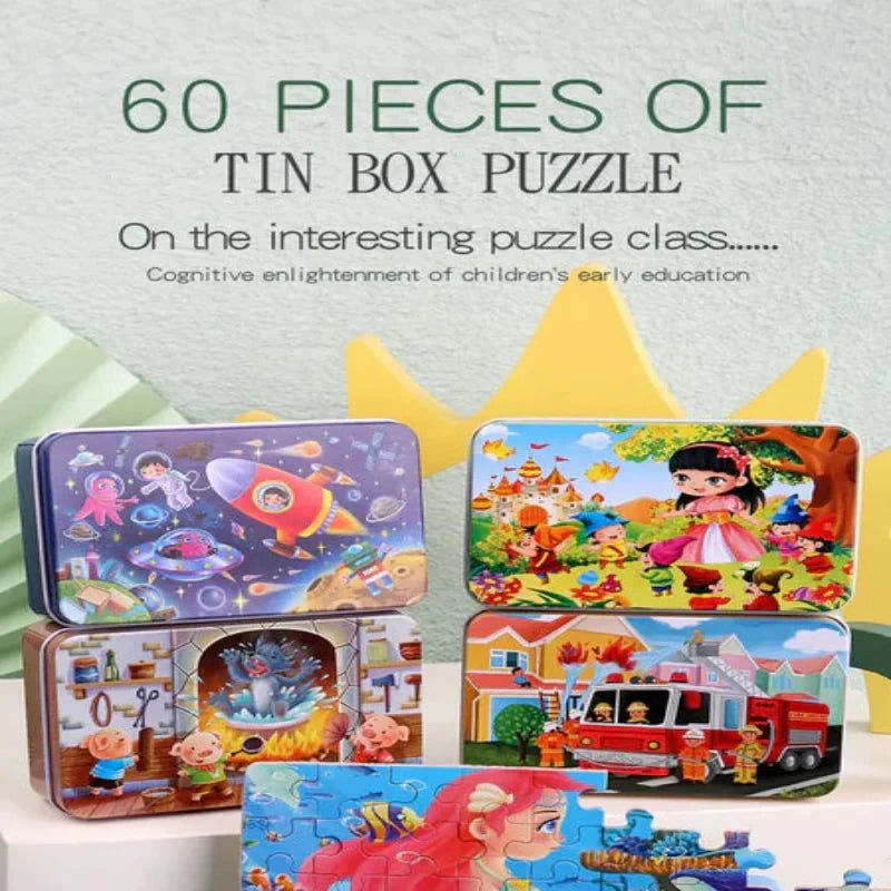 Wooden Jigsaw Puzzle 60 Pieces, Animal Jigsaw Puzzles for 3 Year Olds, Wooden Puzzles with Board and Storage Box_33