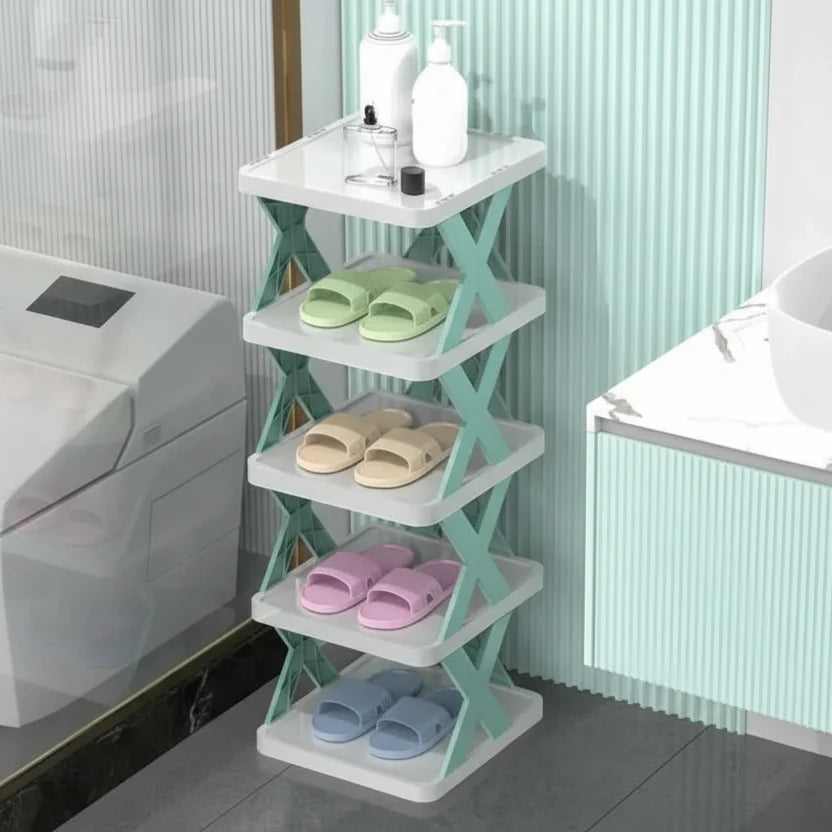 Tall Shoe Rack with 6 to 9 Tiers, Hallway Shoe Storage for Bedroom and Dressing Room, Stackable Plastic Shoe Shelves
