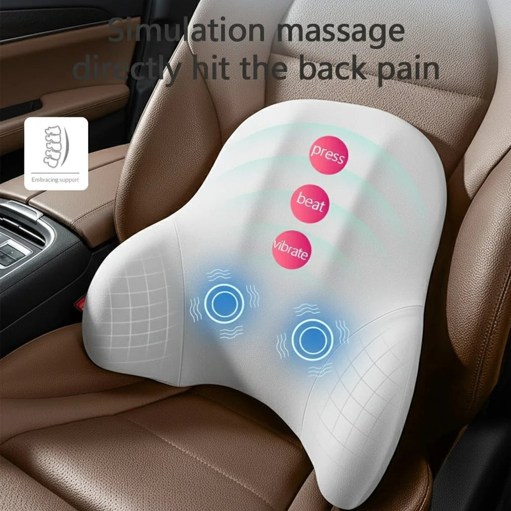 Lumbar Support Cushion for Car Seat, Vibrating Office Chair Massager