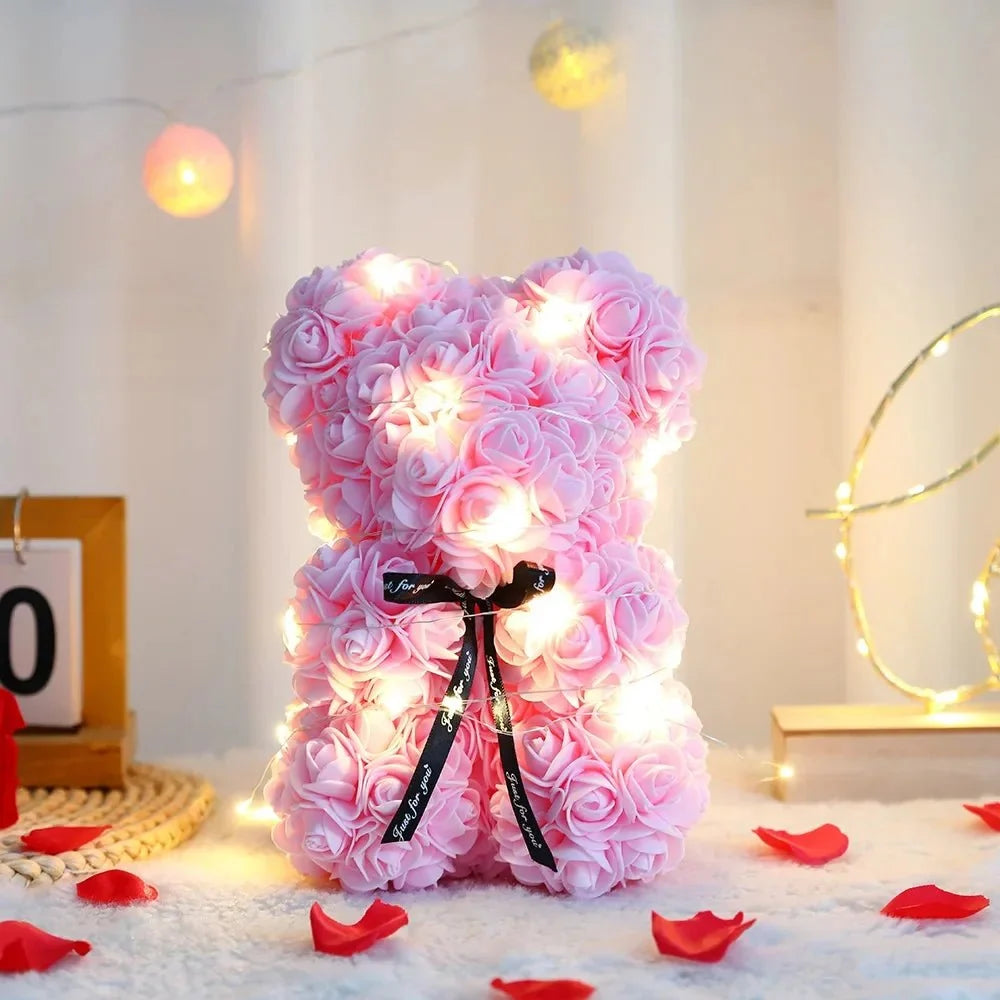 Rose Teddy Bear Gift Set with Lights, Valentines Gifts – image 10