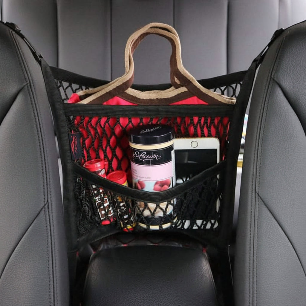 Car Dog Guard, Car Safety Net with Storage Pocket, Dog Car Barrier for Back Seat and Headrests_06