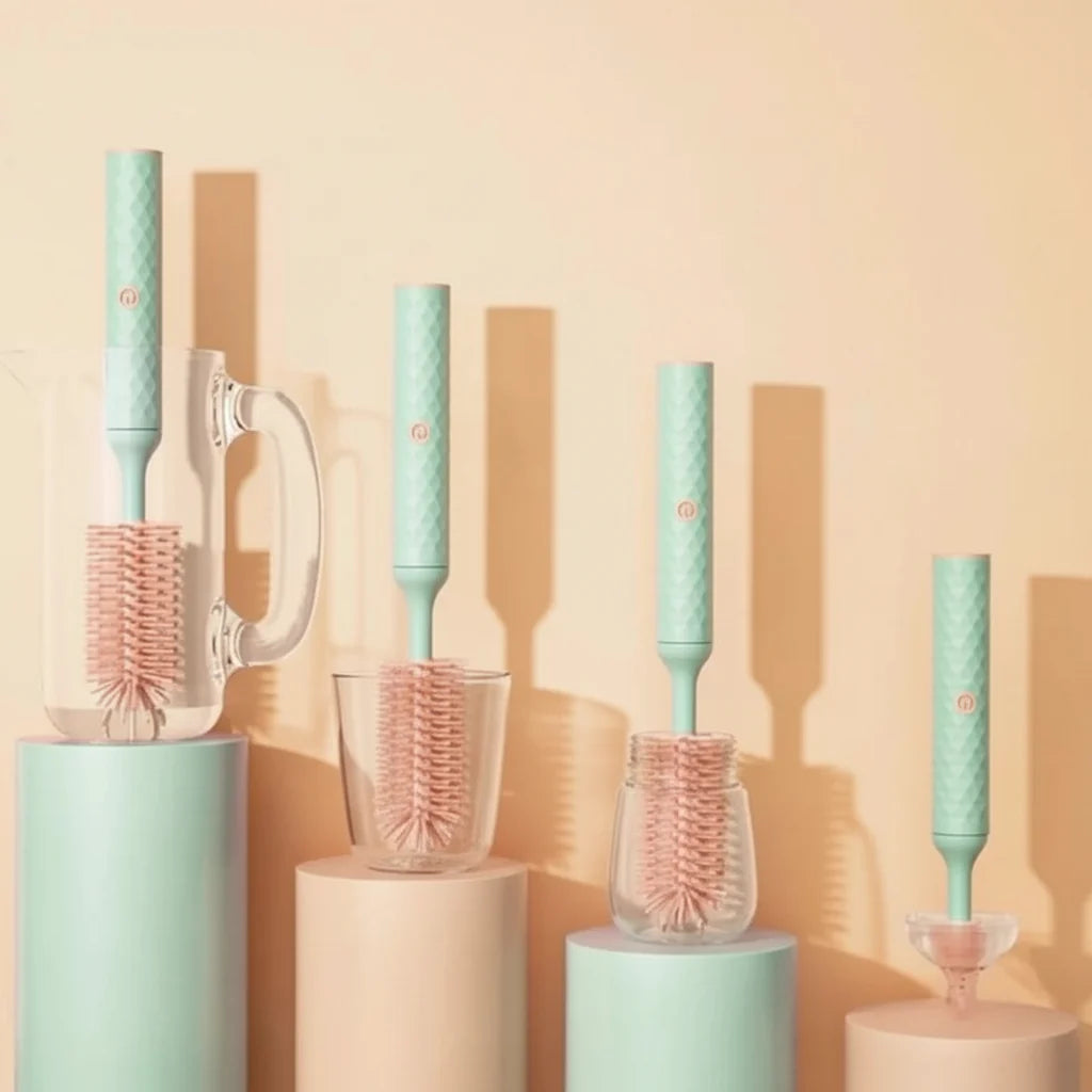 Electric Bottle Brushes, Rotating Bottle Cleaning Brush with Silicone Bristles, Electric Cleaning Brush for Baby Bottles_04