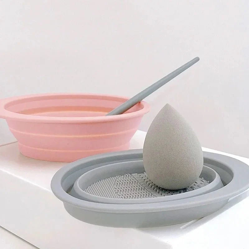 Silicone Makeup Brush Cleaner, Silicone Mat with Cleaning Bowl – image 4