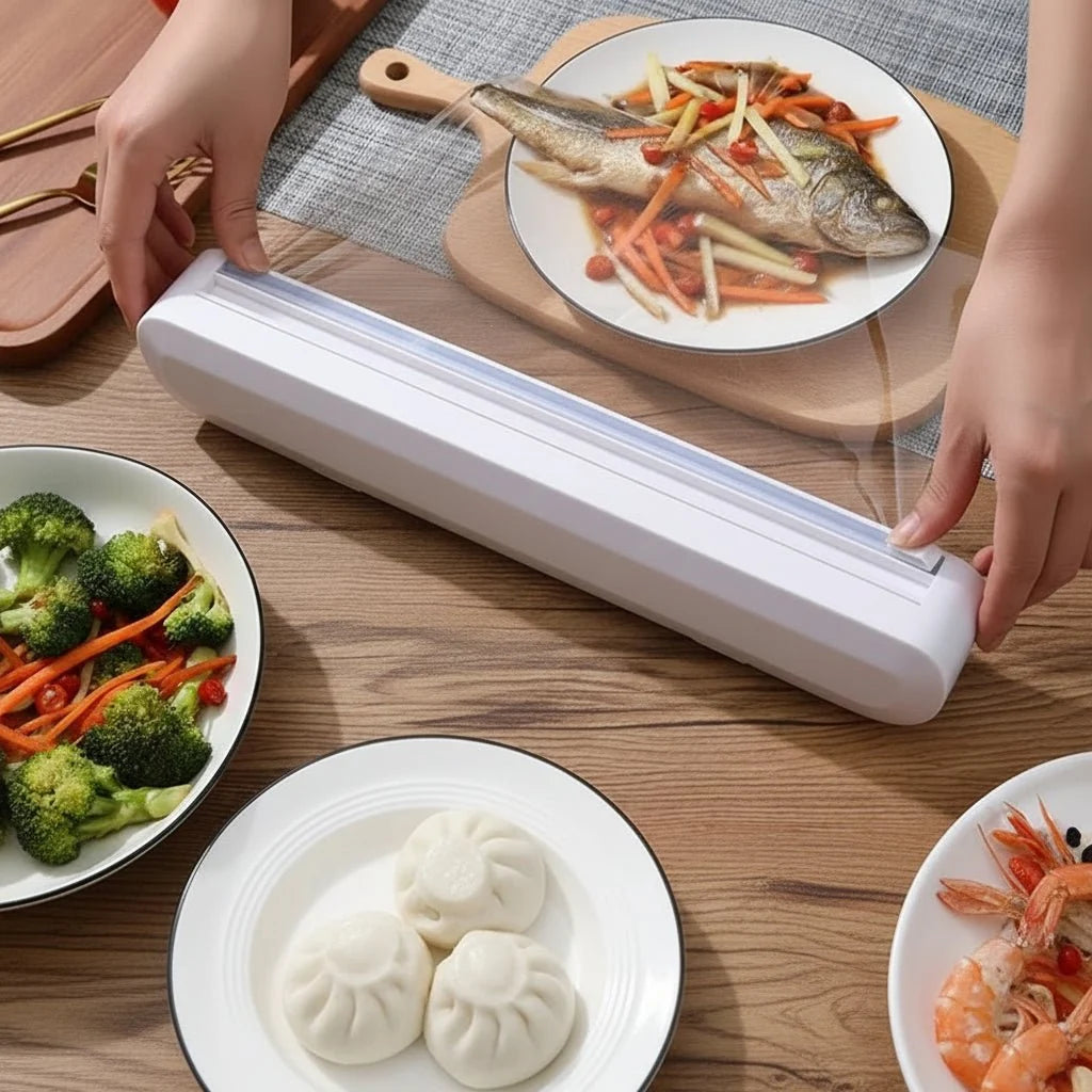 Cling Film Dispenser with Cutter, Aluminium Foil Dispenser, Clingfilm Cutter for Kitchen Drawer, Kitchen Accessories_02