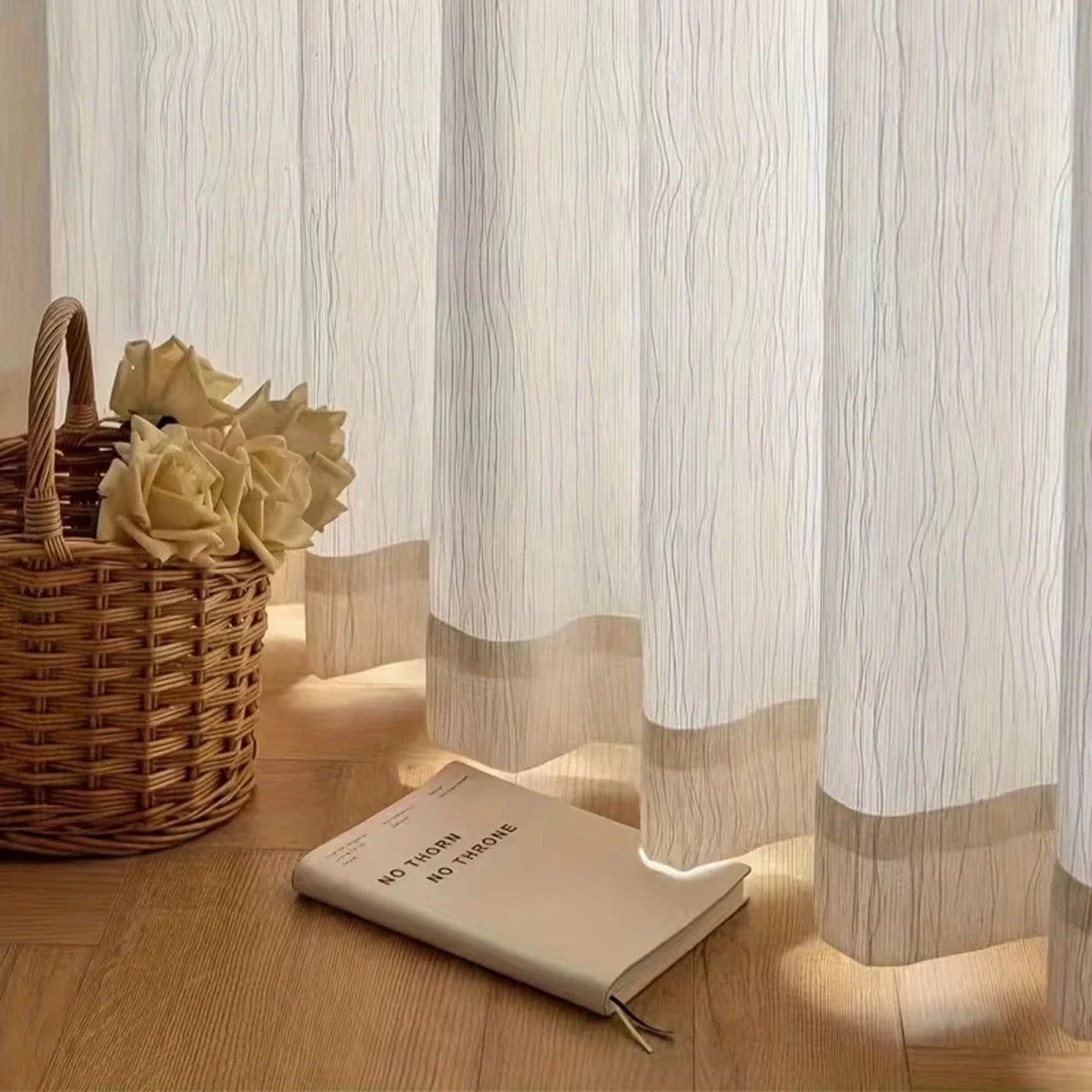 Net Curtains Crinkle Textured, Voile Curtains for Living Room and Bedroom, Sheer Curtains Light Filtering_00