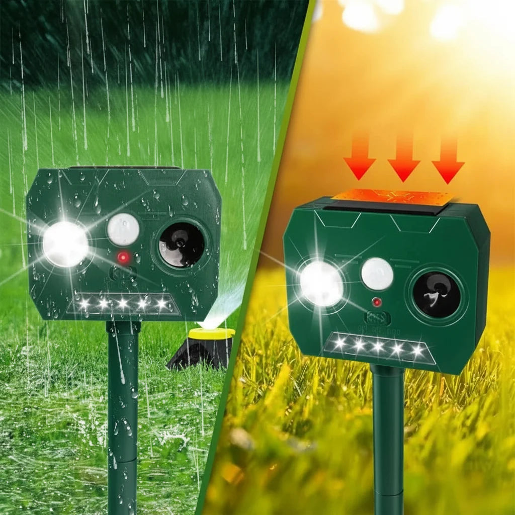 Cat Deterrent for Garden, Ultrasonic Cat and Dog Repeller with Blue LED Light, Cat Repellent for Indoor and Outdoor Use_03