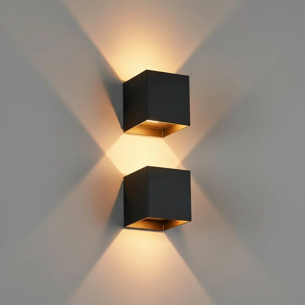 Outdoor Wall Lights, Waterproof Exterior Wall Light, Modern Cube Wall Lamp with G9 Bulb, Indoor and Outdoor Lighting