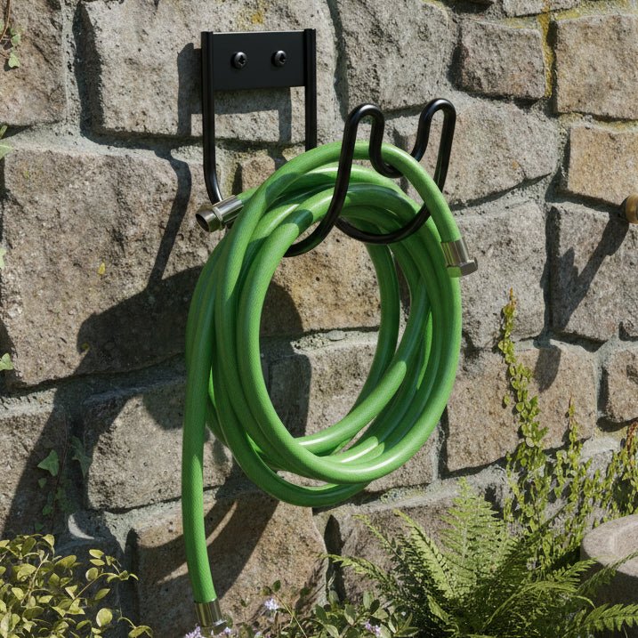 Hose Pipe Holder Wall Mounted, Metal Garden Hose Holder for Outdoor Storage, Hosepipe Hanger for Garden Storage