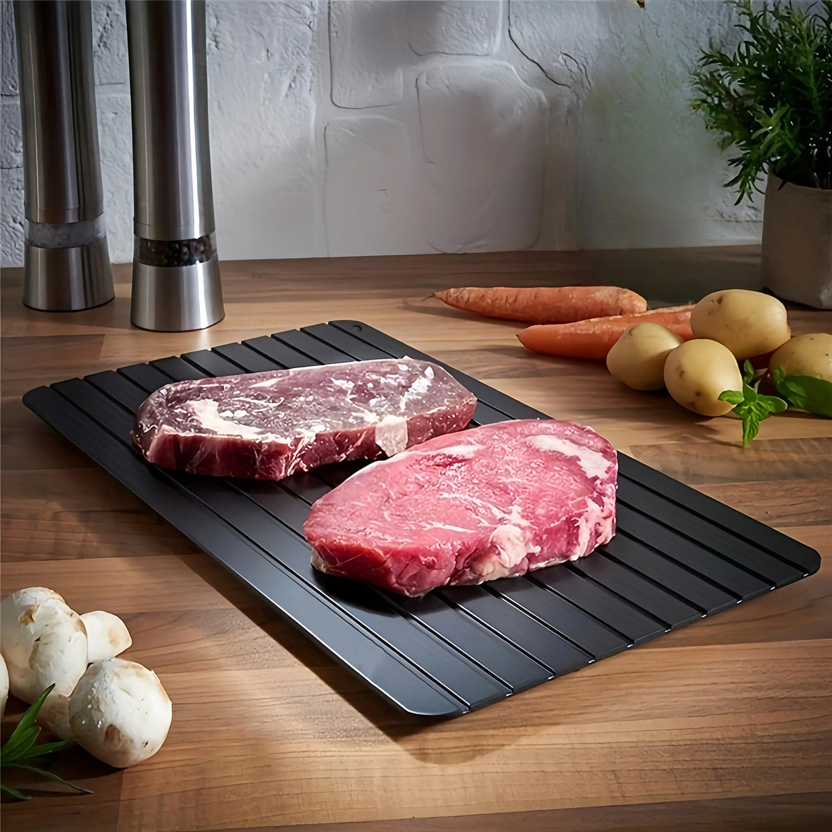Defrosting Tray for Frozen Meat and Fish, Aluminium Thawing Tray – image 4