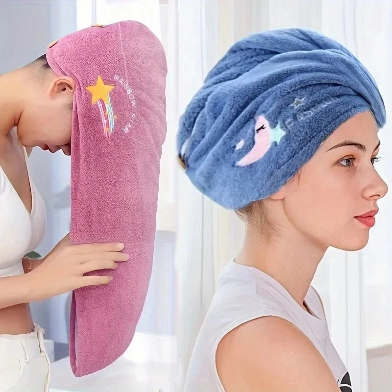 Hair Turban for Women and Girls, Quick Dry Hair Towel Wrap, Coral Fleece Turban Towel for Shower and Spa_01