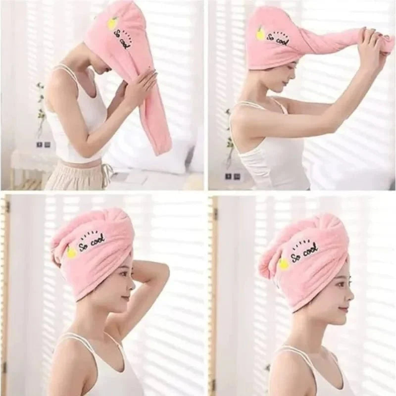 Hair Turban for Women and Girls, Quick Dry Hair Towel Wrap, Coral Fleece Turban Towel for Shower and Spa_04