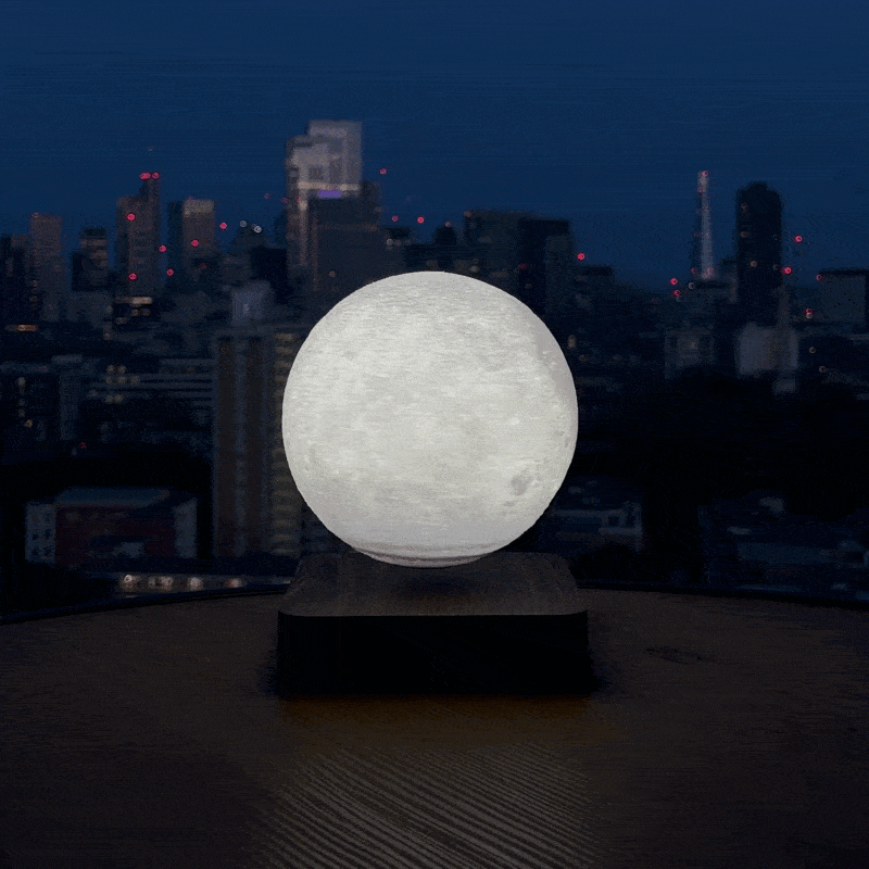 Floating Moon Lamp with Wood Base, Levitating Moon Light in 3 Colours