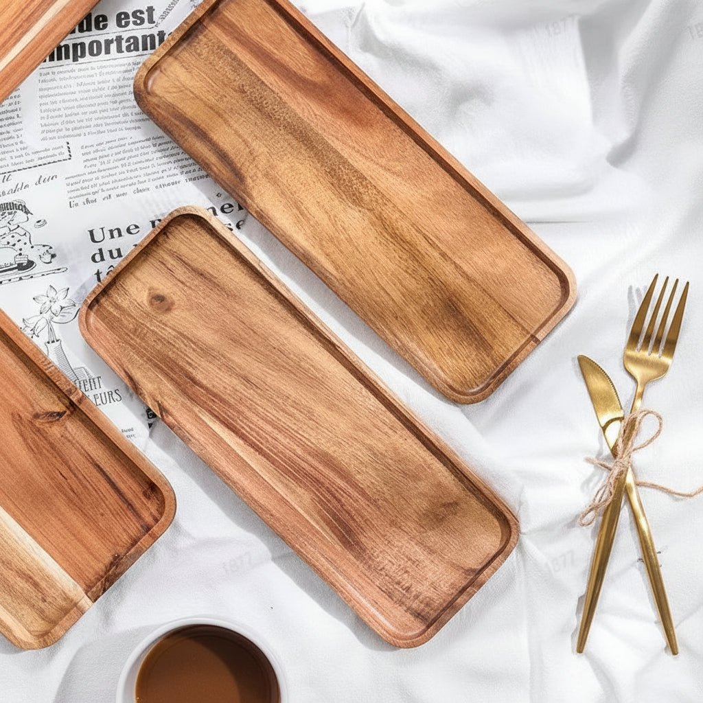Large Wooden Chopping Board with Juice Grooves, Acacia Wooden Cutting Board, Cheese Board for Serving