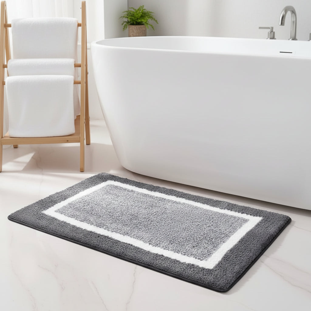 Non Slip Bath Mat, Microfibre Bathroom Mat, Soft Floor Mat for Bathroom, Living Room and Bedroom