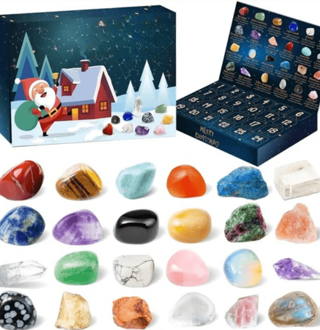 Crystal Advent Calendar, Kids Advent Calendar with 24 Real Gemstones, Christmas Advent Calendar for Young Collectors_04