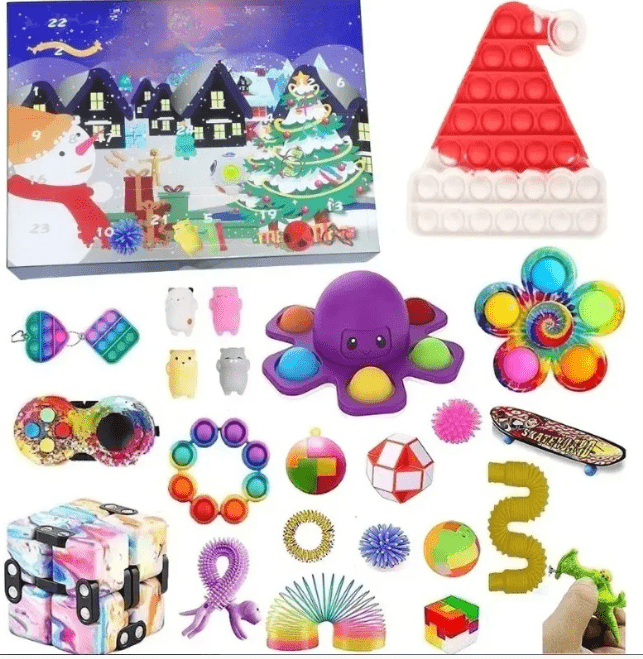 Kids Advent Calendar with Sensory Toys, Christmas Countdown Calendar, Toy Advent Calendar, Holiday Countdown