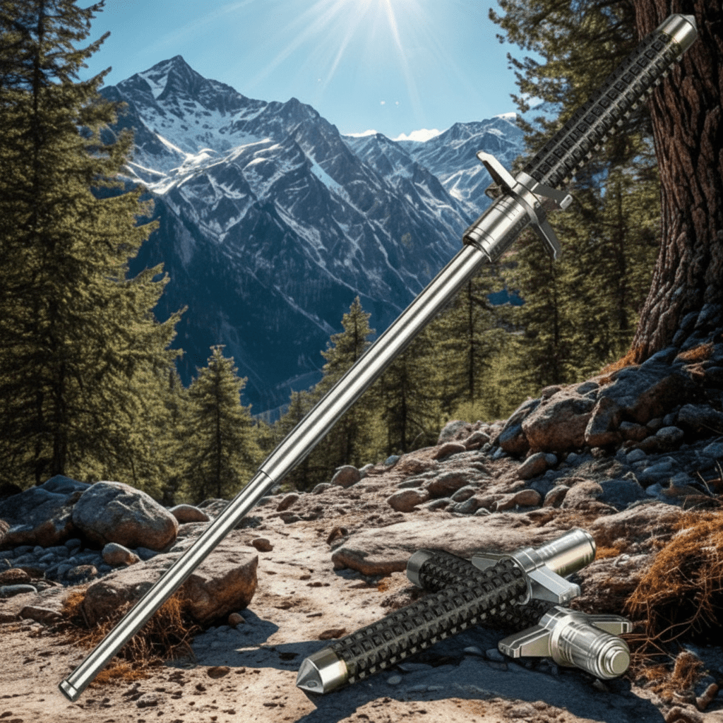 Adjustable Walking Stick, Hiking Pole with Non Slip Grip, Trekking Pole for Outdoor Walking up to 120 kg