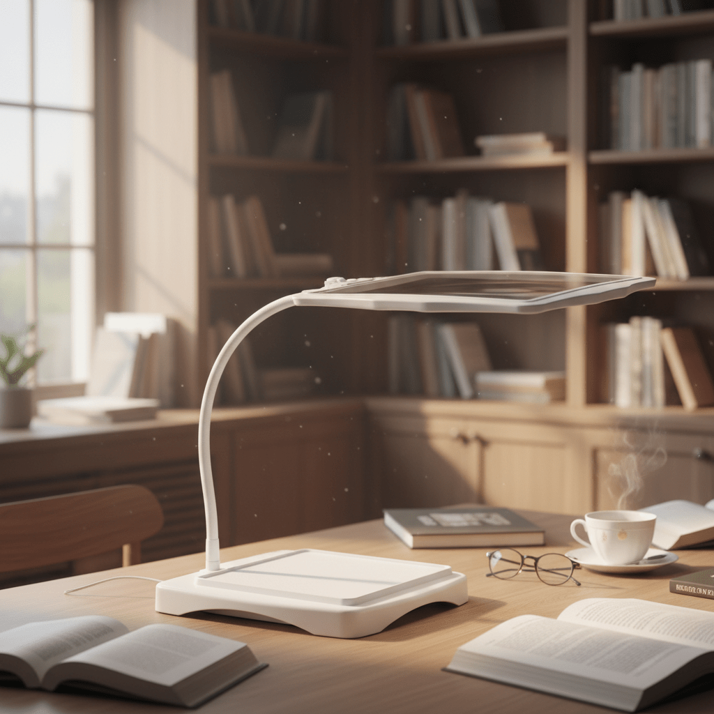 LED Desk Lamp with Magnifying Glass, 3x Magnifying Lamp for Reading and Crafts, Rechargeable Gooseneck Craft Lamp_04