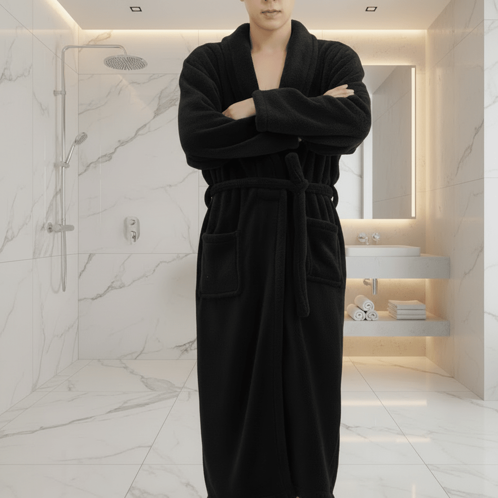 Dressing Gown, Absorbent Bathrobe with Loose Fit, Lightweight Bath Robe, Machine Washable House Coat in M to XXXL