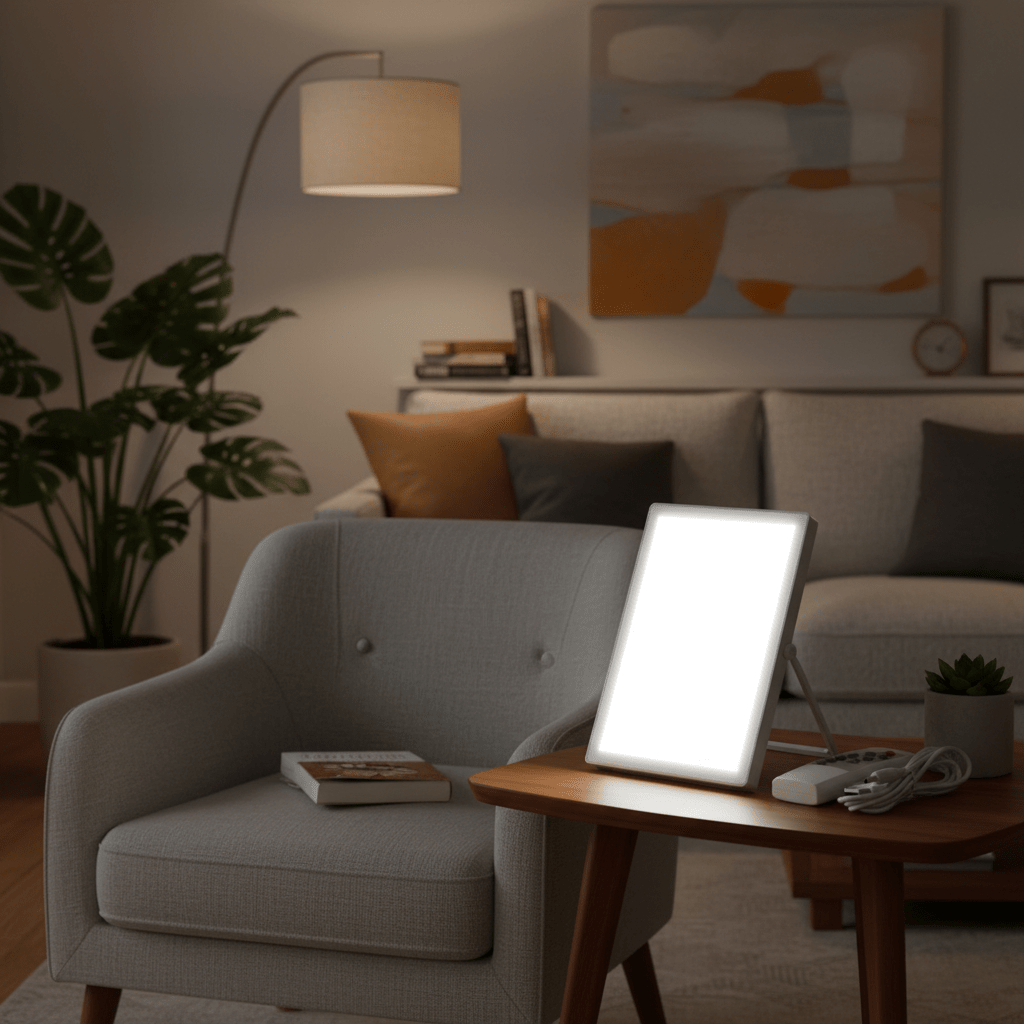 LED Light Therapy Lamp with 2 Brightness Levels, Mood Light for Winter Blues, Mood Lamps for Energy and Focus_02