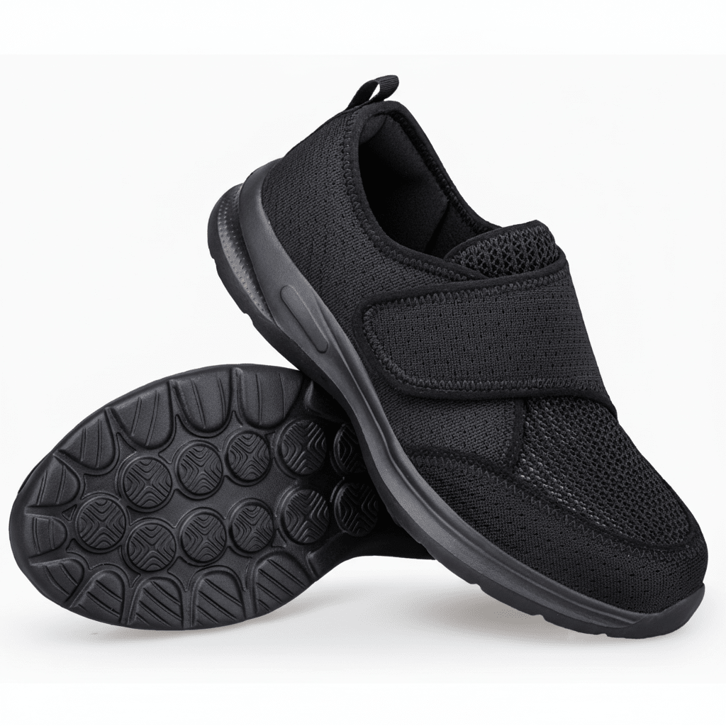 Wide Fit Shoes, Extra Wide Slip On Shoes for Women and Men, Diabetic Comfort Shoes with Adjustable Strap