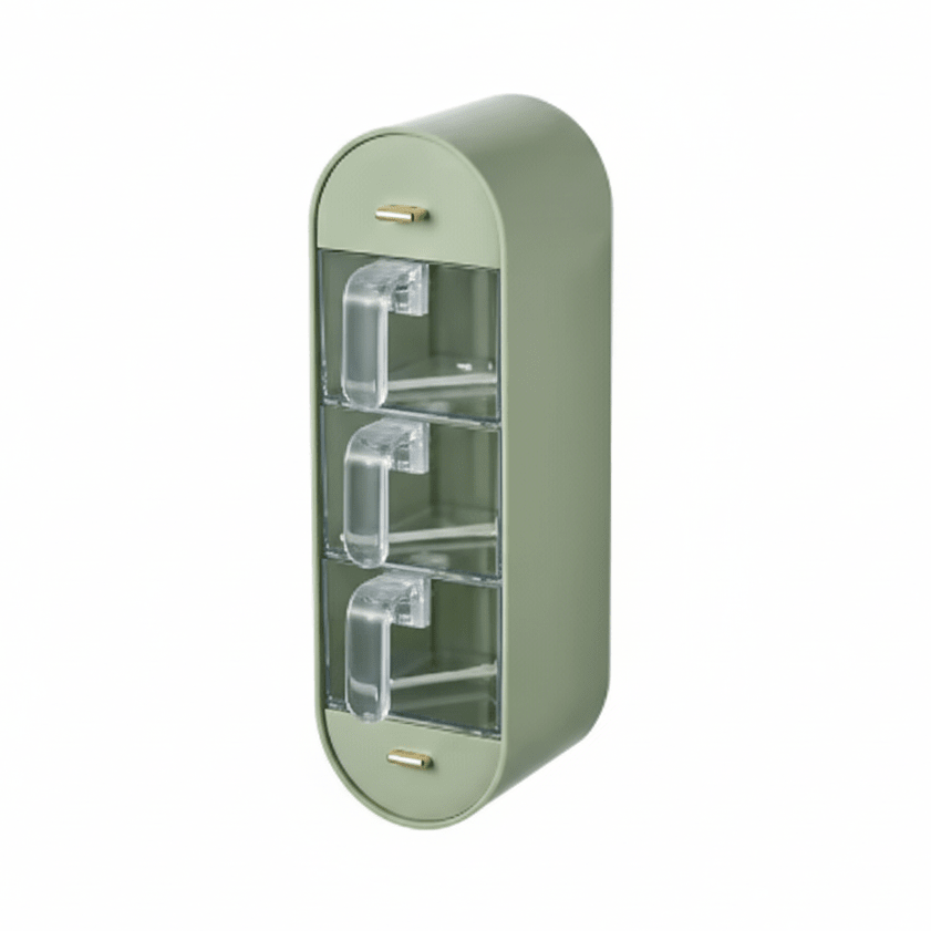 Spice Organiser with 5 Compartments, Wall Mounted Spice Rack No Drilling – image 8