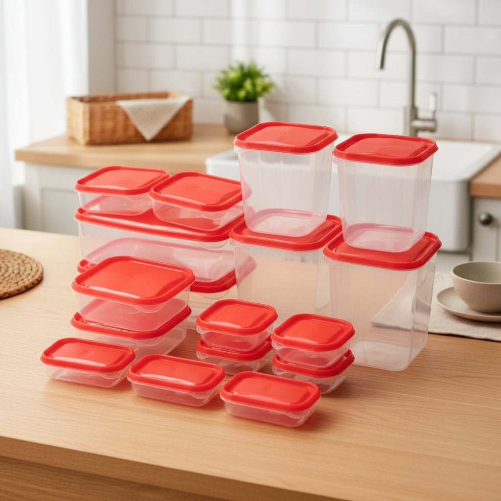 Food Storage Containers with Lids 17 Piece, Airtight Meal Prep Containers, Stackable Kitchen Storage, Tupperware_01