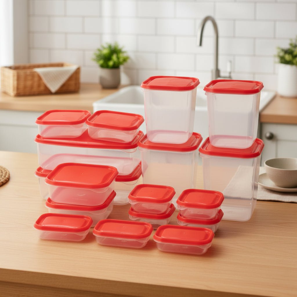Food Storage Containers with Lids 17 Piece, Airtight Meal Prep Containers, Stackable Kitchen Storage, Tupperware_02