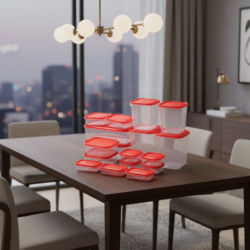 Food Storage Containers with Lids 17 Piece, Airtight Meal Prep Containers, Stackable Kitchen Storage, Tupperware_03