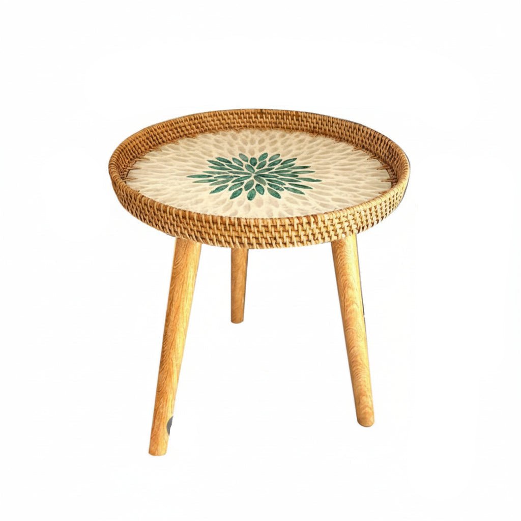 Rattan Side Table, Small Side Table Made of Wood – image 5