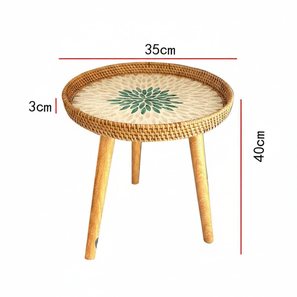 Rattan Side Table, Scandinavian Design Rattan Furniture – image 6