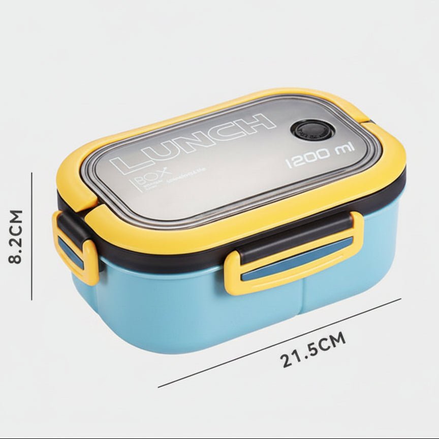 Bento Box 2 Tier, Bento Lunch Box with Fork and Spoon, Plastic Food Container, Snack Box for Lunch and Fruit_10