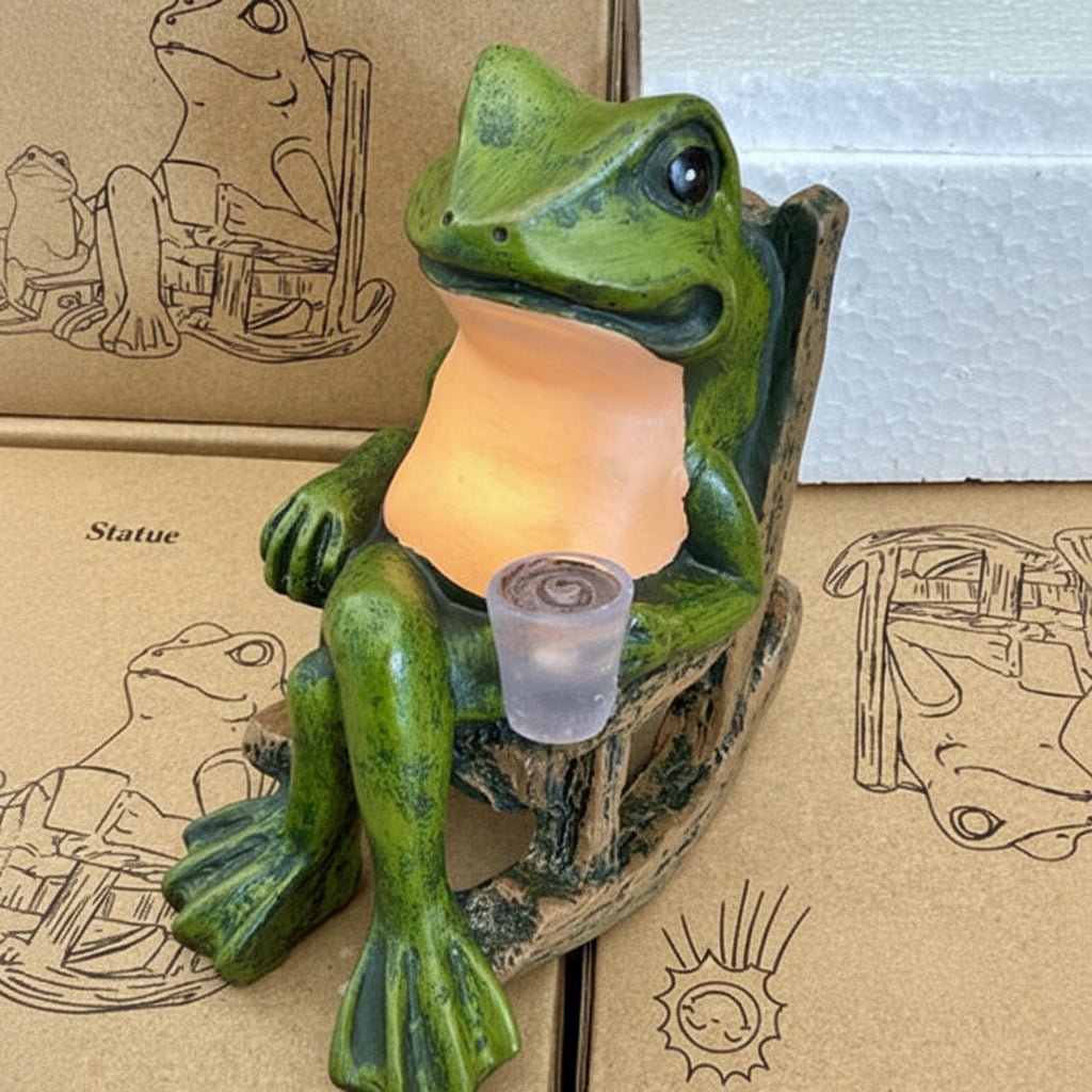 Solar Garden Ornaments, Glowing Frog with Solar Garden Lights, Outdoor Solar Light for Garden Decor and Patio_02