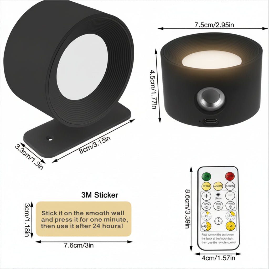 Rechargeable Wall Lights with Remote, Battery Operated Wall Light, Stick On Living Room Wall Light No Drilling_09