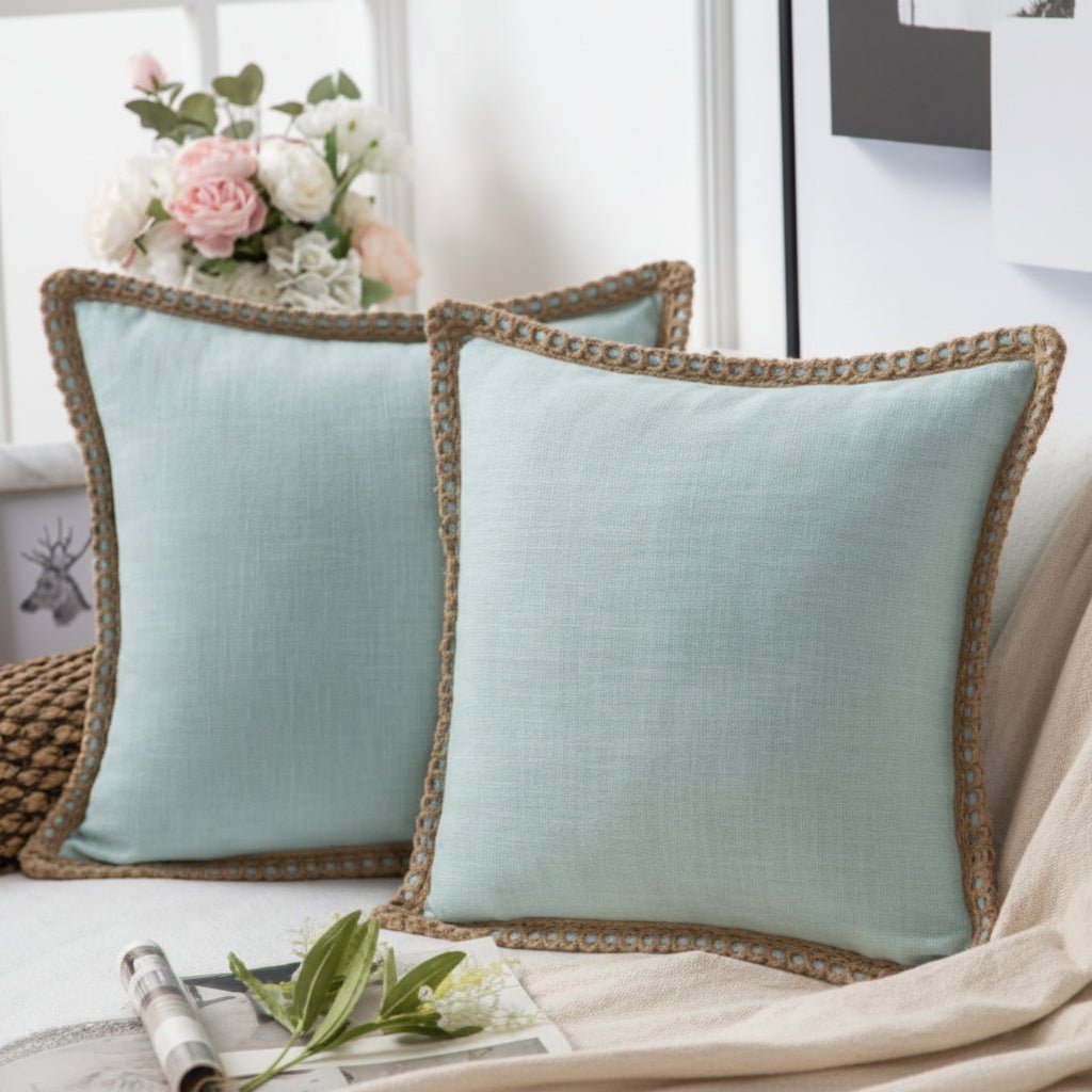 Cushion Covers 45x45 cm, French Style Cushion Cover with Colourful Pattern, Sofa Cushion Cover 50x50 cm_00