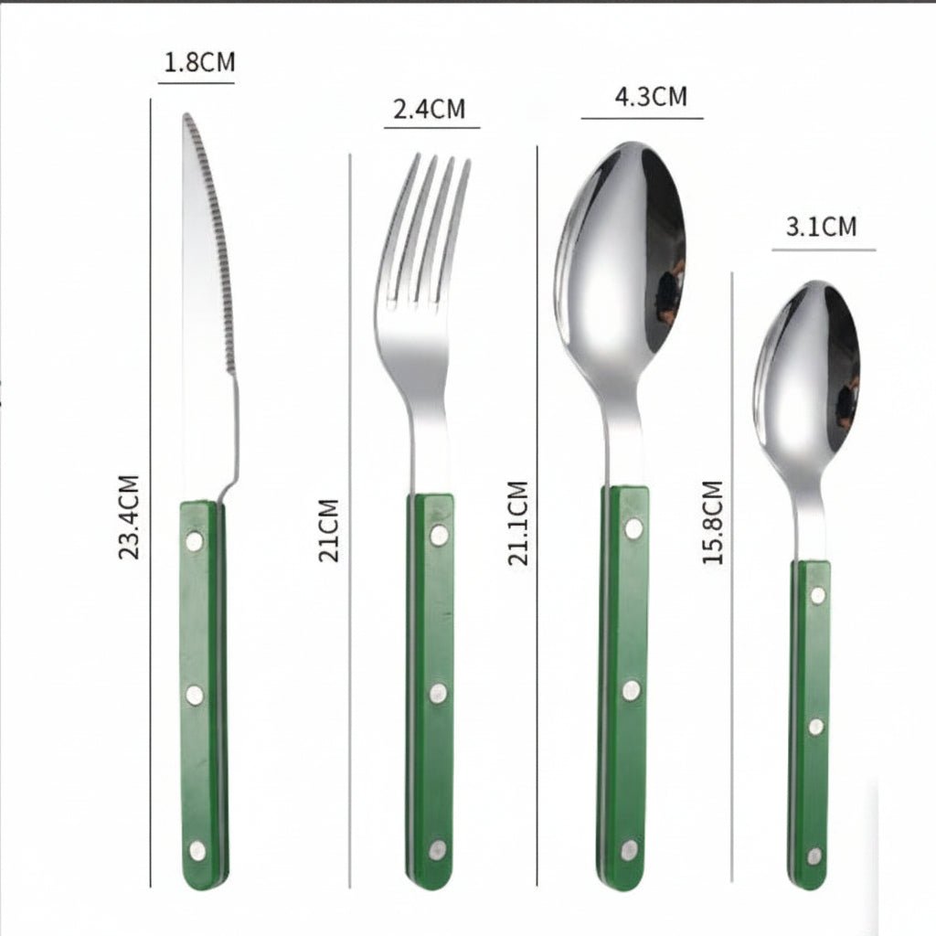 Cutlery Sets, 4 Piece Stainless Steel Cutlery Set with Engraved Pattern, Dishwasher Safe Knife and Fork Set with Spoons_10