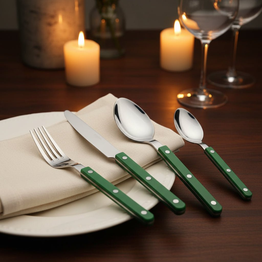 Cutlery Sets, 4 Piece Stainless Steel Cutlery Set with Engraved Pattern, Dishwasher Safe Knife and Fork Set with Spoons_11