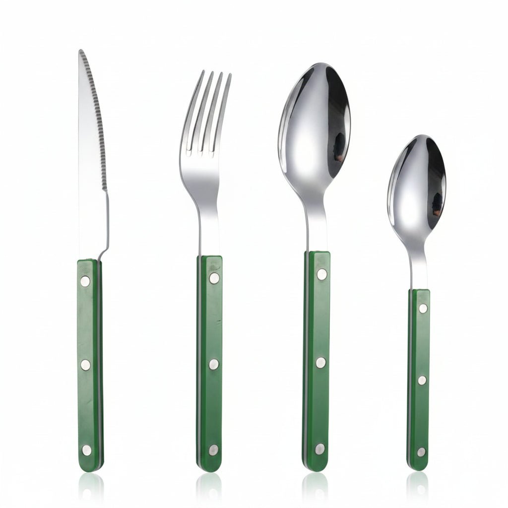 Cutlery Sets, 4 Piece Stainless Steel Cutlery Set with Engraved Pattern, Dishwasher Safe Knife and Fork Set with Spoons_09