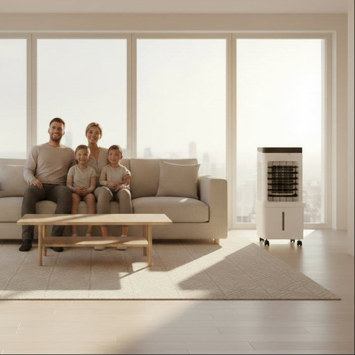 Portable Air Cooler 3 in 1, Evaporative Air Cooler Fan with Humidifying Function, Swamp Cooler without Exhaust Hose_02