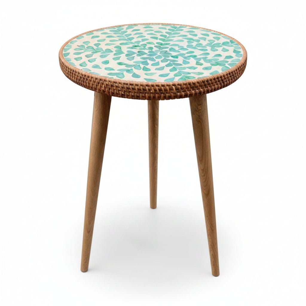 Rattan Side Table, Handmade Occasional Table – image 4