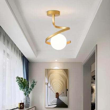 Sculptural Ceiling Light | Modern Iron & Glass Fixture with Dimmable Feature | Elegant Design for Ambiance 0