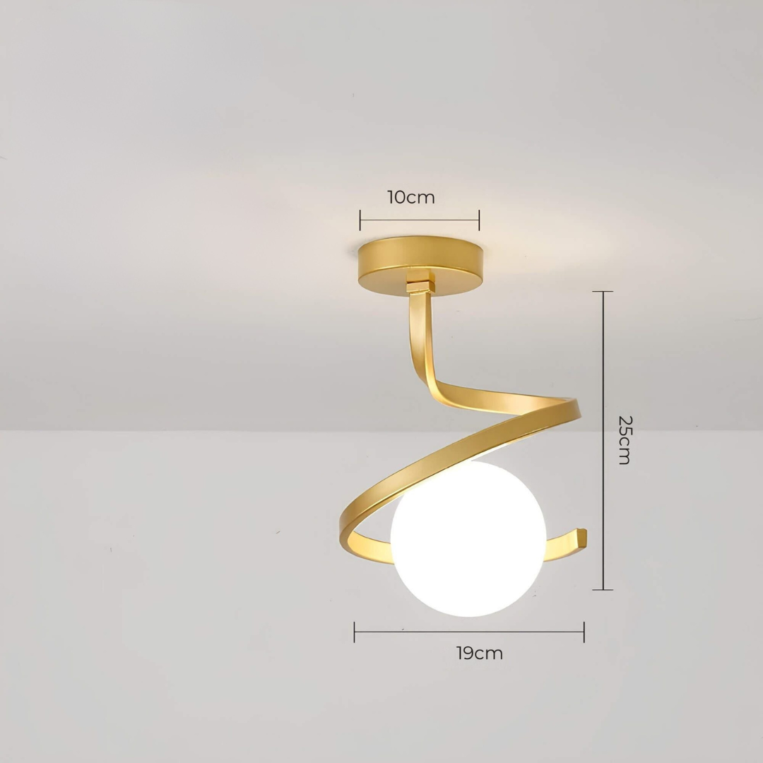 Sculptural Ceiling Light | Modern Iron & Glass Fixture with Dimmable Feature | Elegant Design for Ambiance 2