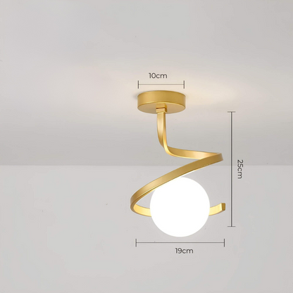 Sculptural Ceiling Light | Modern Iron & Glass Fixture with Dimmable Feature | Elegant Design for Ambiance 2