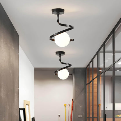 Sculptural Ceiling Light | Modern Iron & Glass Fixture with Dimmable Feature | Elegant Design for Ambiance 4