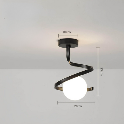 Sculptural Ceiling Light | Modern Iron & Glass Fixture with Dimmable Feature | Elegant Design for Ambiance 5