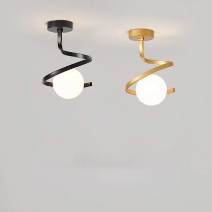 Sculptural Ceiling Light | Modern Iron & Glass Fixture with Dimmable Feature | Elegant Design for Ambiance 6