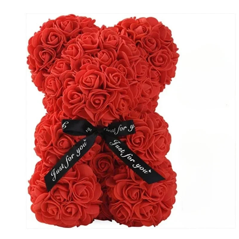 Rose Teddy Bear, Eternal Rose Bear 25 cm, Mothers Day Gift, Valentines Gifts, Anniversary Gift for Birthday and Wedding_08