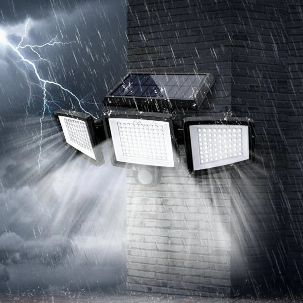 Solar Lights Outdoor, Motion Sensor Light with Remote Control, 3 Head Solar Floodlight 2500 Lumen, IP65 Security Light